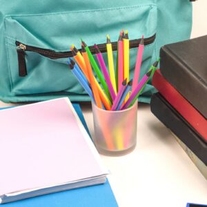 Close up of colored pencils and backpack for back to school